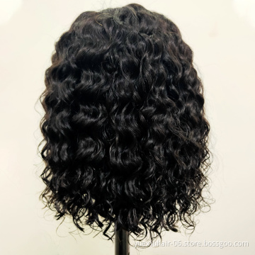 Cuticle Aligned Hair Raw Virgin European Wigs 13X4 Bleached Knot Swiss Lace Natural Color 180 Density Kinky Curly Wigs